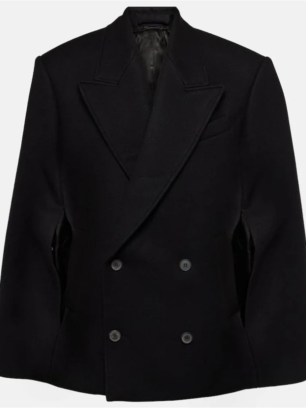 Wardrobe.NYC Double-breasted cropped virgin wool cape